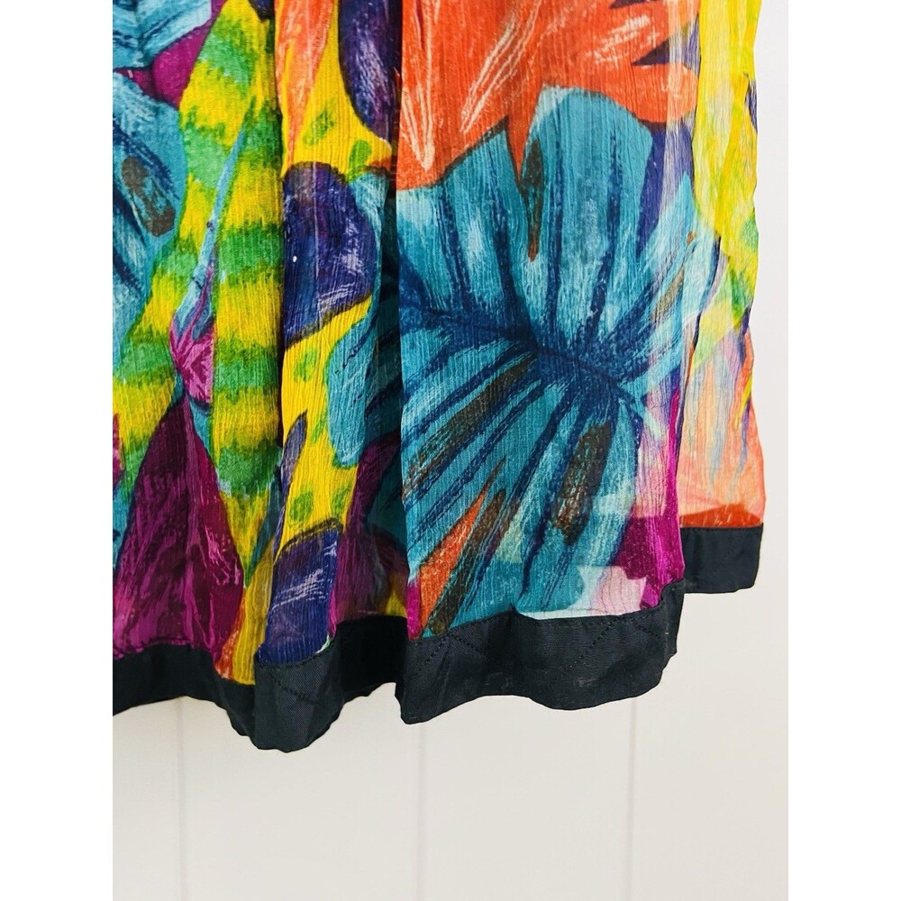 Vintage Le Mieux Colorful Chiffon Flowy Boho Hippie Gypsy Maxi Skirt Elastic OS - Picture 4 of 9
